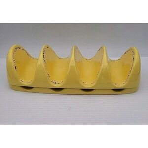Tommy Bahama Set of 2 Taco Holder Yellow Rustic Crackle Melamine Genuine‎